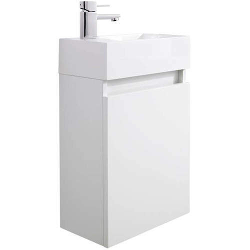 Ultra Furniture Zone Compact Wall Mounted Vanity Unit & Basin (White).