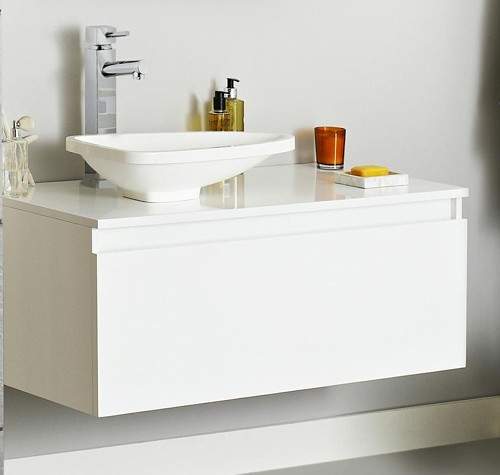 Hudson Reed Pearl 1100 Wall Hung Vanity Unit With Basin & Drawer (White).