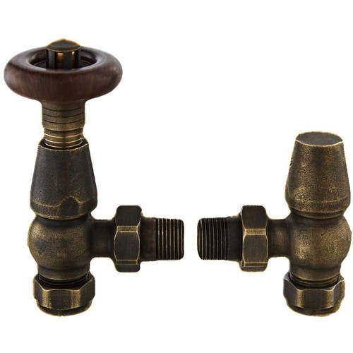 HR Traditional Camden Thermostatic Radiator Valve Pack (Antique Brass).