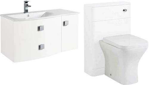 HR Sarenna Bathroom Furniture Pack 2 (LH, White)