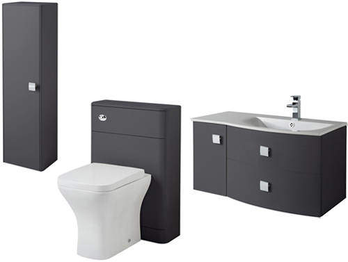 HR Sarenna Bathroom Furniture Pack 6 (RH, Graphite)