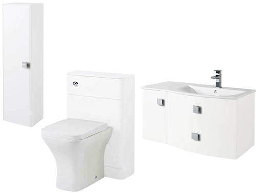 HR Sarenna Bathroom Furniture Pack 6 (RH, White)