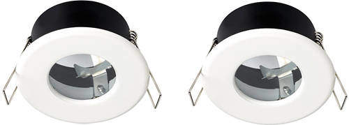 Hudson Reed Lighting 2 x Shower Spot Lights & Cool White LED Lamps (White).