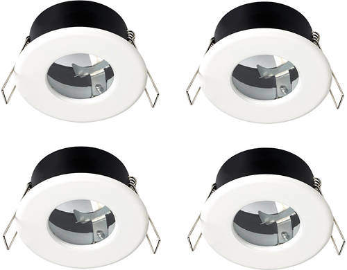 Hudson Reed Lighting 4 x Shower Spot Lights & Cool White LED Lamps (White).