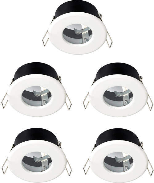 Hudson Reed Lighting 5 x Shower Spot Lights & Cool White LED Lamps (White).