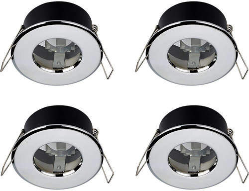 Hudson Reed Lighting 4 x Shower Spot Lights & Warm White LED Lamps (Chrome).