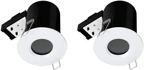 Hudson Reed Lighting 2 x Fire & Acoustic Shower Light Fittings (White).