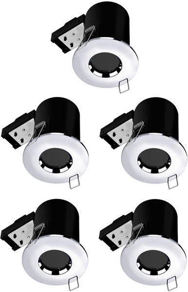 Hudson Reed Lighting 5 x Fire & Acoustic Spot Light & C White LED Lamp (Chrome)