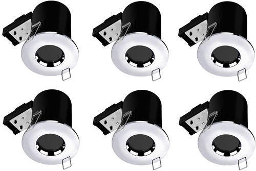 Hudson Reed Lighting 6 x Fire & Acoustic Spot Light & C White LED Lamp (Chrome)