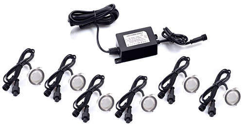 Hudson Reed Lighting 6 x Round LED Plinth Lights & Driver (Cool White Light).