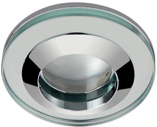 Hudson Reed Lighting 1 x Round Shower Light Fitting (240v, Glass & Chrome).