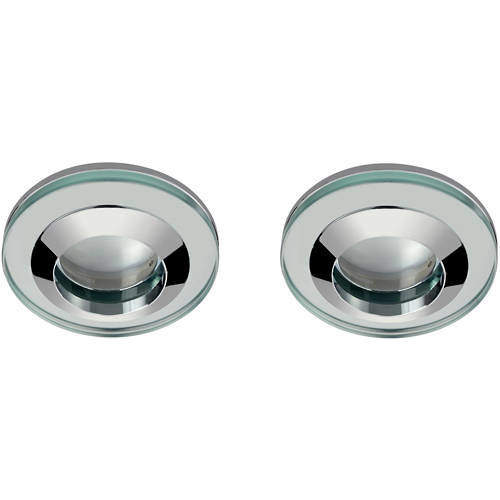 Hudson Reed Lighting 2 x Round Shower Light Fitting (240v, Glass & Chrome).