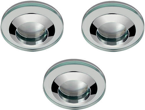 Hudson Reed Lighting 3 x Round Shower Light Fitting (240v, Glass & Chrome).