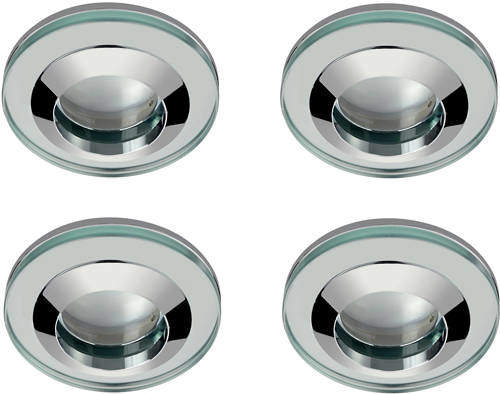 Hudson Reed Lighting 4 x Round Shower Light Fitting (240v, Glass & Chrome).