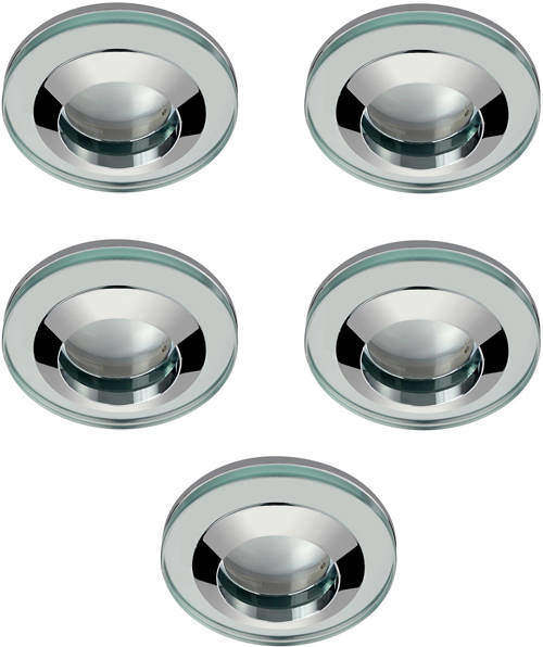 Hudson Reed Lighting 5 x Round Shower Light Fitting (240v, Glass & Chrome).