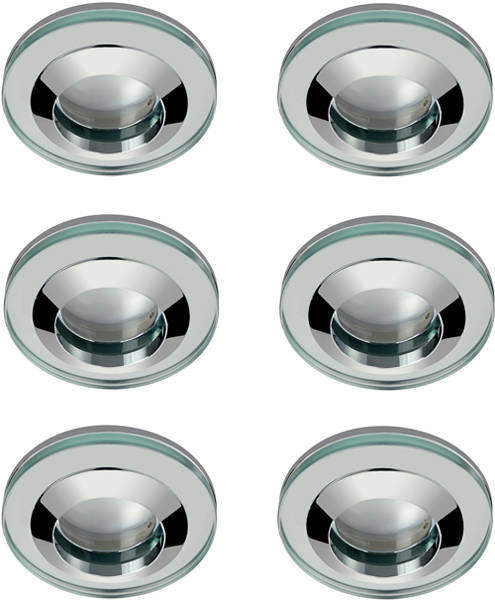 Hudson Reed Lighting 6 x Round Shower Light Fitting (240v, Glass & Chrome).