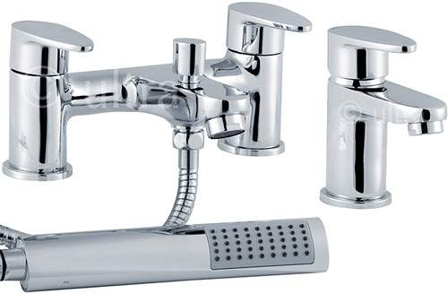 Ultra Series 160 Basin & Bath Shower Mixer Tap Set (Free Shower Kit).