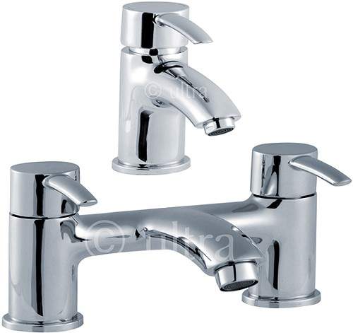 Ultra Series 170 Basin Mixer & Bath Filler Tap Set (Chrome).