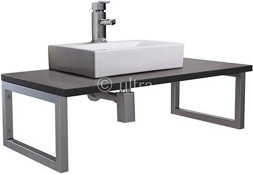 Ultra Vanity Sets Vanity Shelf & Rectangular Basin 1200mm (Ebony Brown).