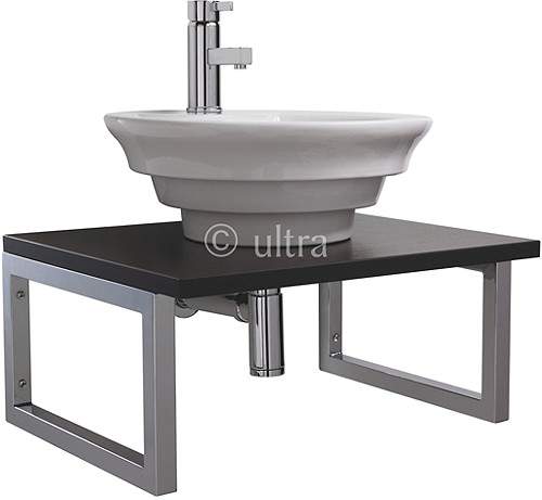 Ultra Vanity Sets Vanity Shelf With Round Basin 600mm (Ebony Brown).