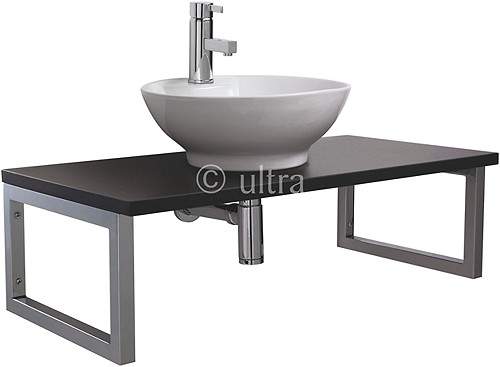 Ultra Vanity Sets Vanity Shelf With Round Basin 900mm (Ebony Brown).