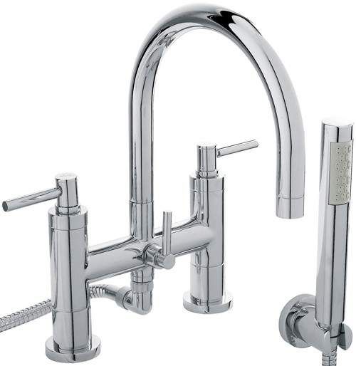 Hudson Reed Tec Bath Shower Mixer Tap, Large Spout & Lever Handles.