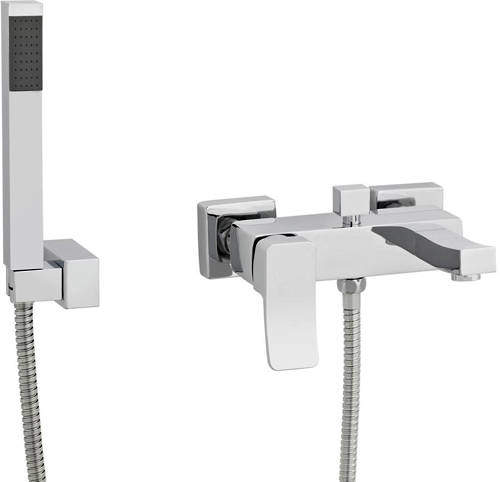 Ultra Ethic Wall Mounted Bath Shower Mixer Tap With Shower Kit (Chrome).