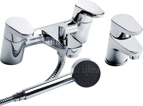 Ultra Tilt Basin & Bath Shower Mixer Tap Set (Free Shower Kit).
