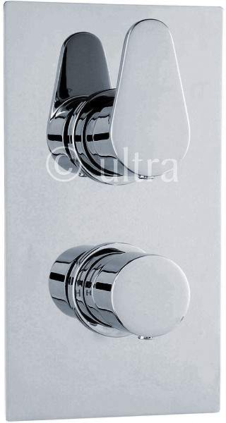 Ultra Tilt 3/4" Twin Concealed Thermostatic Shower Valve With Diverter.