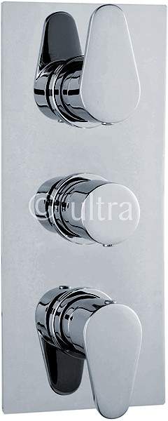 Ultra Tilt Triple Concealed Thermostatic Shower Valve (Chrome).