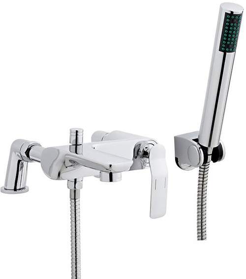 Ultra Alaric Bath Shower Mixer Tap With Shower Kit & Wall Bracket (Chrome).