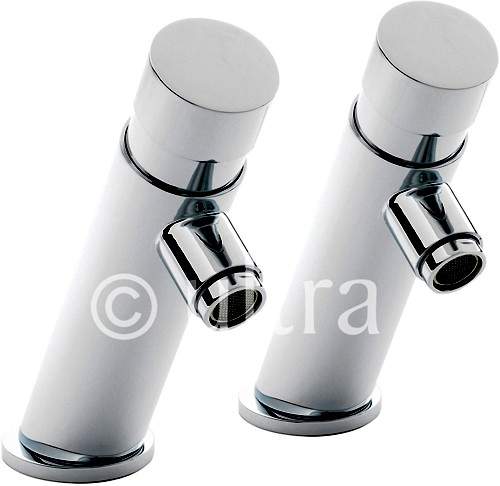 Ultra Water Saving Modern Non Concussive Basin Taps (Chrome).