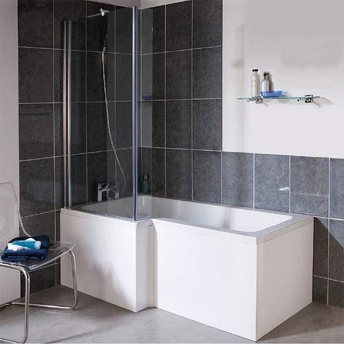 Ultra Baths Shower Bath With Panel & Screen. (Left Handed) 850x1700mm.