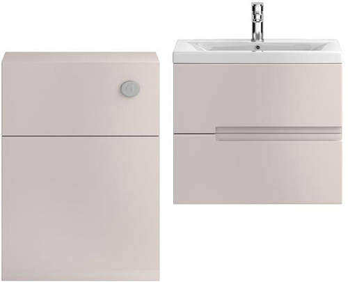 HR Urban 600mm Wall Vanity With 600mm WC Unit & Basin 1 (Cashmere).