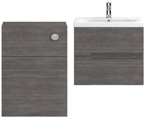 HR Urban 600mm Wall Vanity With 600mm WC Unit & Basin 1 (Grey Avola).