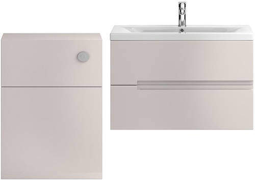 HR Urban 800mm Wall Vanity With 600mm WC Unit & Basin 1 (Cashmere).