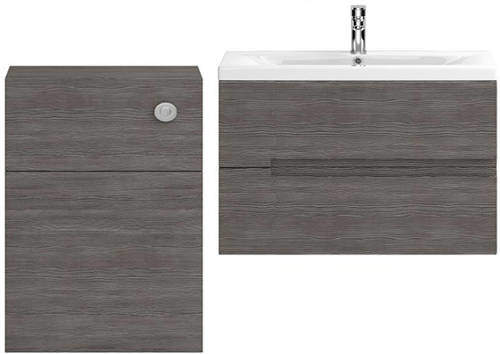 HR Urban 800mm Wall Vanity With 600mm WC Unit & Basin 2 (Grey Avola).