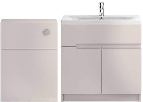 HR Urban 800mm Vanity With 600mm WC Unit & Basin 1 (Cashmere).
