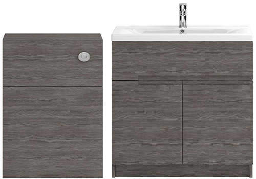 HR Urban 800mm Vanity With 600mm WC Unit & Basin 1 (Grey Avola).