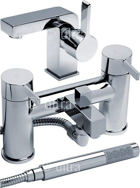 Ultra Venture Basin & Bath Shower Mixer Tap Set (Free Shower Kit).