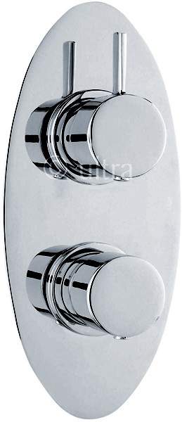 Ultra Venture Twin Concealed Thermostatic Shower Valve (Chrome).
