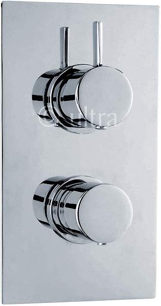 Ultra Venture 3/4" Twin Concealed Thermostatic Shower Valve With Diverter.