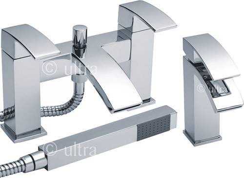 Ultra Vibe Waterfall Basin & Bath Shower Mixer Tap Set (Free Shower Kit).