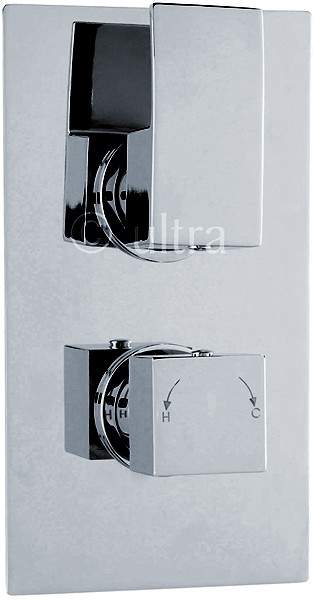 Ultra Vibe Twin Concealed Thermostatic Shower Valve (Chrome).