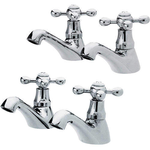 Nuie Viscount Basin & Bath Taps Pack (Chrome).