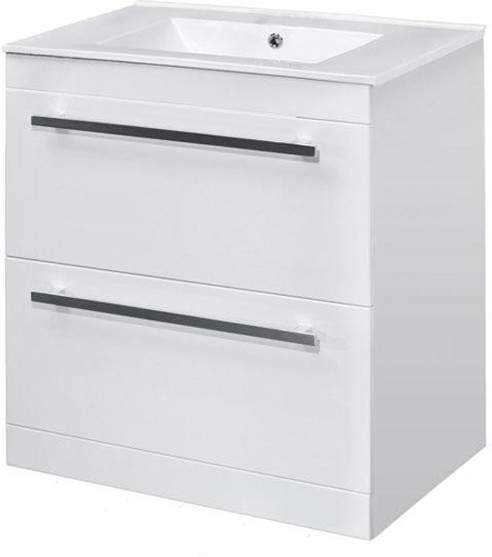 Premier Cardinal Vanity Unit With Door & Drawer & Basin (White). 600x800mm.