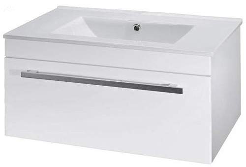 Premier Cardinal Wall Mounted Vanity Unit With Door (White). 600x350mm.