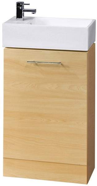 Premier Furniture Compact Vanity Unit & Basin (Beech). 480x825mm.