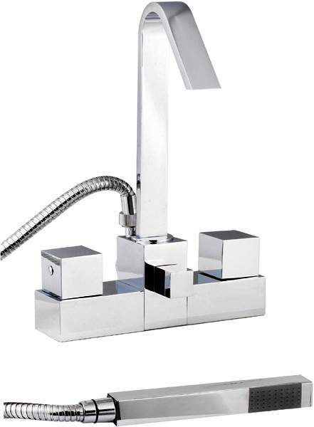 Hudson Reed Zaro Bath Shower Mixer With Swivel Spout And Shower Kit.