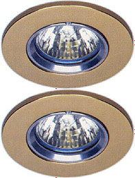 Lights 2 x Low voltage gold halogen downlighter with lamps & transformers.